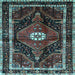 Square Machine Washable Persian Light Blue Traditional Rug, wshtr158lblu