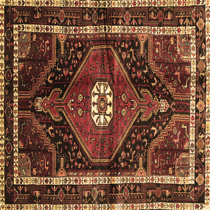 Square Persian Brown Traditional Rug, tr158brn