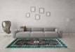 Machine Washable Persian Light Blue Traditional Rug in a Living Room, wshtr158lblu