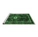 Sideview of Machine Washable Persian Emerald Green Traditional Area Rugs, wshtr158emgrn