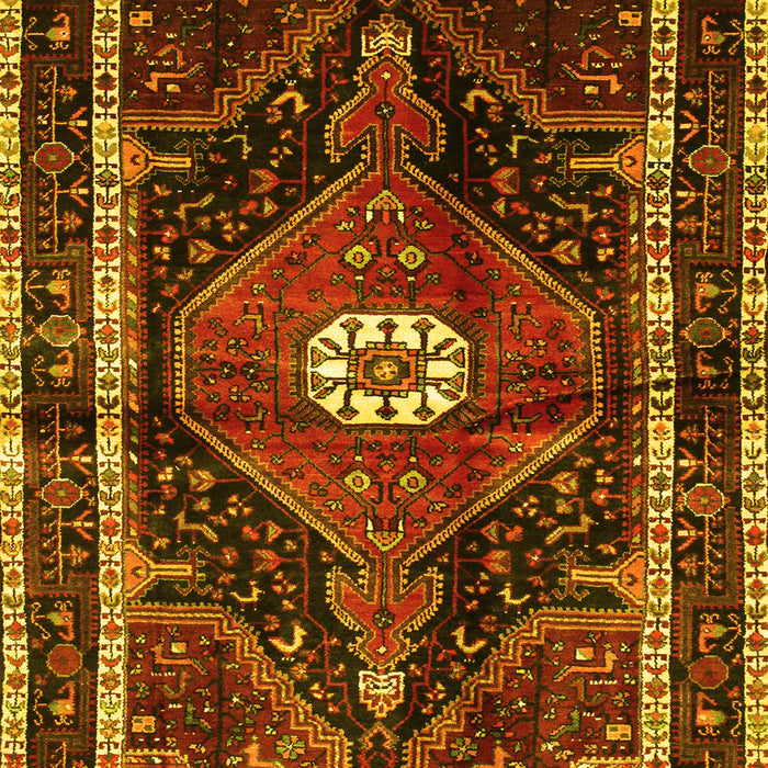 Machine Washable Persian Yellow Traditional Rug, wshtr158yw