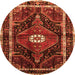 Machine Washable Persian Orange Traditional Area Rugs, wshtr158org