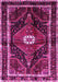 Machine Washable Persian Pink Traditional Rug, wshtr158pnk