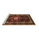 Sideview of Machine Washable Persian Brown Traditional Rug, wshtr158brn