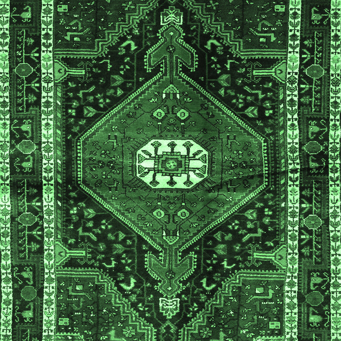 Machine Washable Persian Emerald Green Traditional Area Rugs, wshtr158emgrn