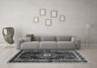 Machine Washable Persian Gray Traditional Rug in a Living Room,, wshtr158gry