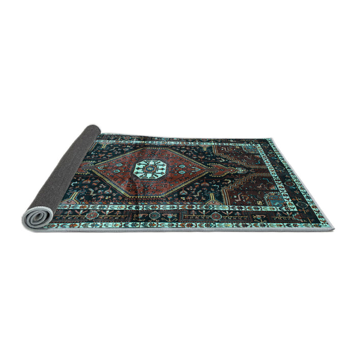 Sideview of Persian Light Blue Traditional Rug, tr158lblu