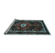 Sideview of Machine Washable Persian Light Blue Traditional Rug, wshtr158lblu