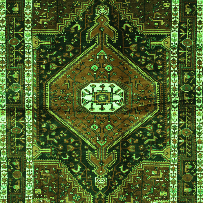 Serging Thickness of Machine Washable Persian Green Traditional Area Rugs, wshtr158grn