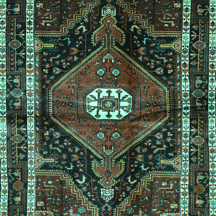 Machine Washable Persian Turquoise Traditional Area Rugs, wshtr158turq