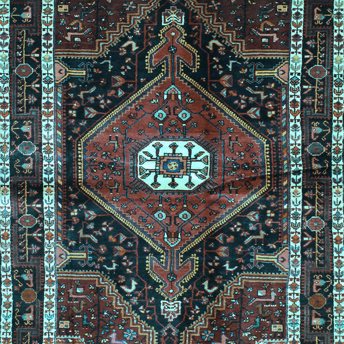 Machine Washable Persian Light Blue Traditional Rug, wshtr158lblu
