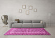 Machine Washable Persian Pink Traditional Rug in a Living Room, wshtr1590pnk