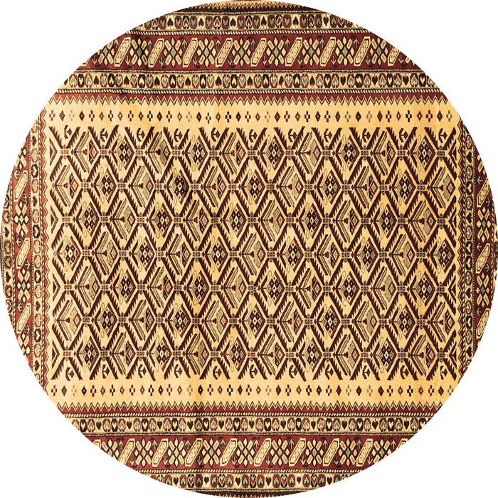 Round Machine Washable Persian Brown Traditional Rug, wshtr1590brn