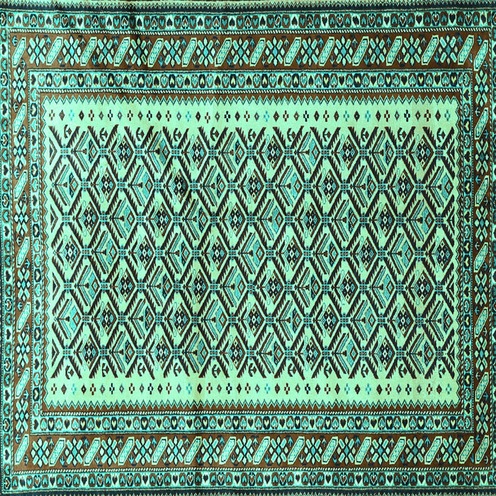 Square Machine Washable Persian Turquoise Traditional Area Rugs, wshtr1590turq
