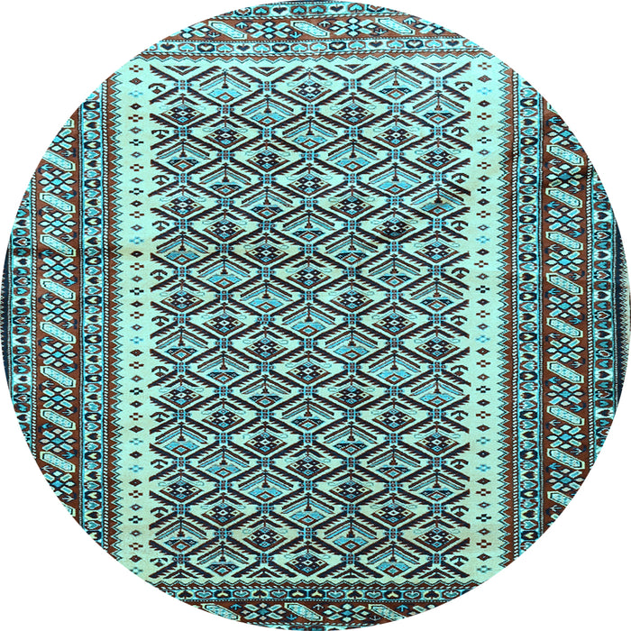 Round Persian Light Blue Traditional Rug, tr1590lblu