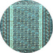 Round Persian Light Blue Traditional Rug, tr1590lblu