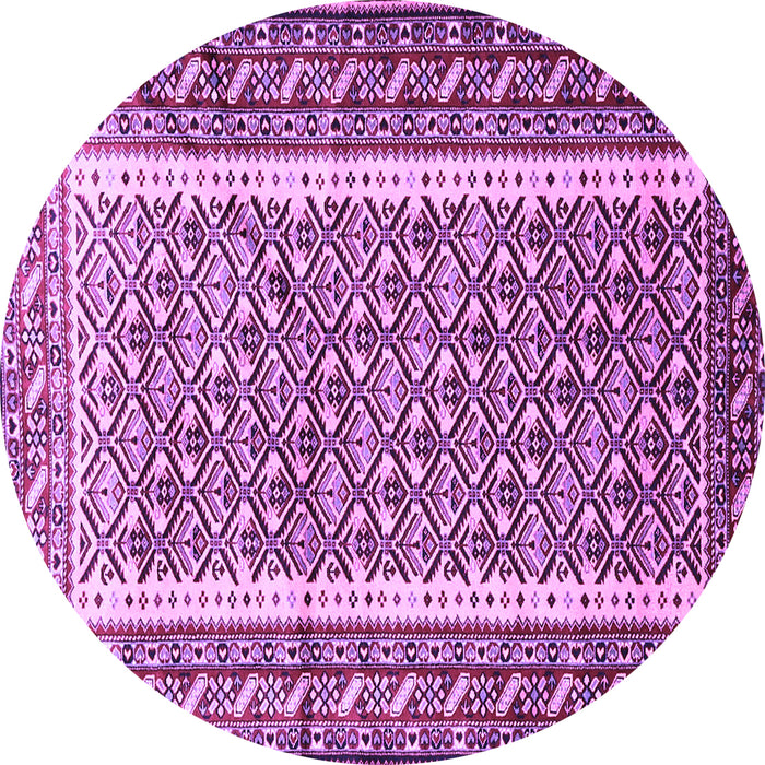Round Machine Washable Persian Purple Traditional Area Rugs, wshtr1590pur