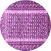 Round Machine Washable Persian Purple Traditional Area Rugs, wshtr1590pur