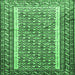 Square Machine Washable Persian Emerald Green Traditional Area Rugs, wshtr1590emgrn