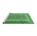 Sideview of Machine Washable Persian Emerald Green Traditional Area Rugs, wshtr1590emgrn