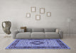 Machine Washable Persian Blue Traditional Rug in a Living Room, wshtr1591blu