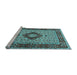 Sideview of Machine Washable Persian Light Blue Traditional Rug, wshtr1591lblu