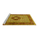 Sideview of Machine Washable Persian Yellow Traditional Rug, wshtr1591yw