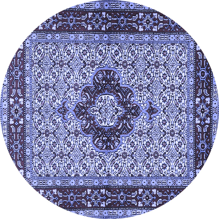 Round Persian Blue Traditional Rug, tr1591blu