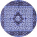 Round Persian Blue Traditional Rug, tr1591blu