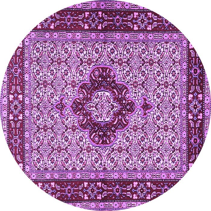Round Persian Purple Traditional Rug, tr1591pur