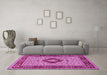 Machine Washable Persian Pink Traditional Rug in a Living Room, wshtr1591pnk