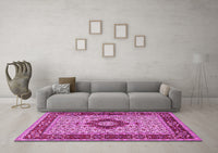 Machine Washable Persian Pink Traditional Rug, wshtr1591pnk