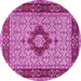 Round Persian Pink Traditional Rug, tr1591pnk