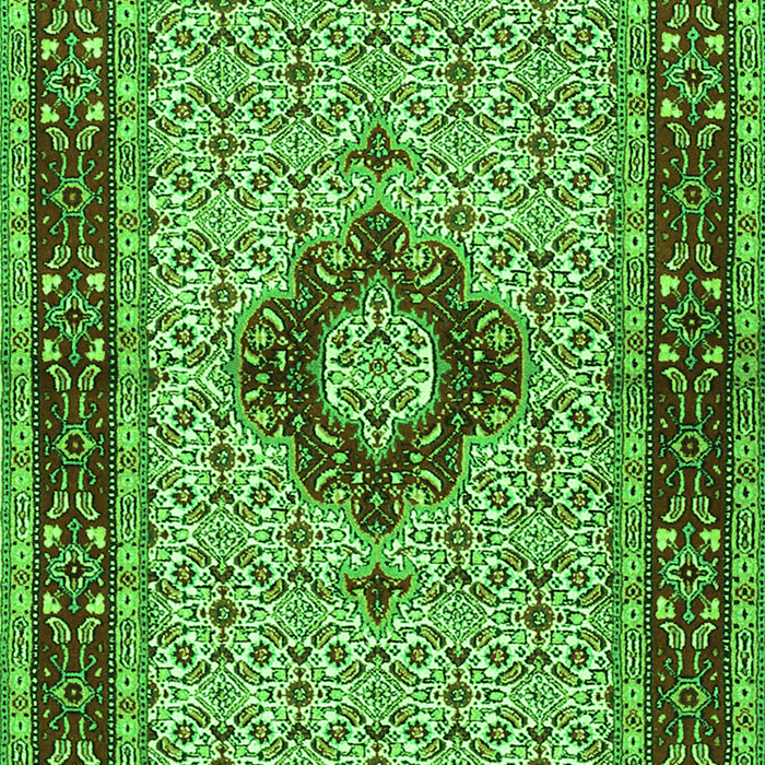 Serging Thickness of Machine Washable Persian Green Traditional Area Rugs, wshtr1591grn