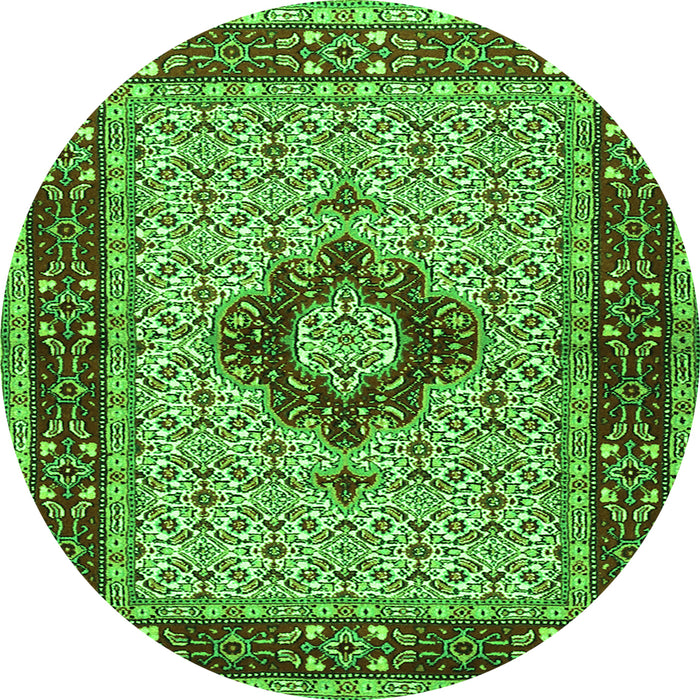 Square Persian Green Traditional Rug, tr1591grn