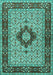 Machine Washable Persian Turquoise Traditional Area Rugs, wshtr1591turq