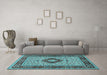 Machine Washable Persian Light Blue Traditional Rug in a Living Room, wshtr1591lblu