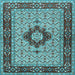 Square Persian Light Blue Traditional Rug, tr1591lblu