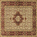 Square Machine Washable Persian Brown Traditional Rug, wshtr1591brn