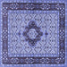 Square Persian Blue Traditional Rug, tr1591blu