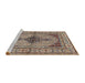 Sideview of Machine Washable Traditional Sepia Brown Rug, wshtr1592