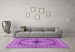 Machine Washable Persian Purple Traditional Area Rugs in a Living Room, wshtr1592pur