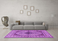 Machine Washable Persian Purple Traditional Rug, wshtr1592pur