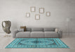 Machine Washable Persian Light Blue Traditional Rug in a Living Room, wshtr1592lblu