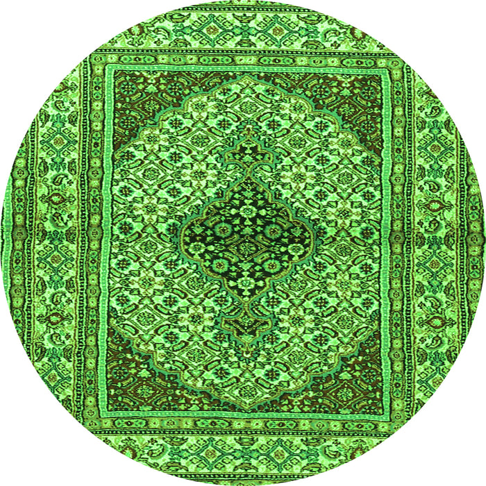 Square Persian Green Traditional Rug, tr1592grn
