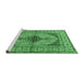 Sideview of Machine Washable Persian Emerald Green Traditional Area Rugs, wshtr1592emgrn