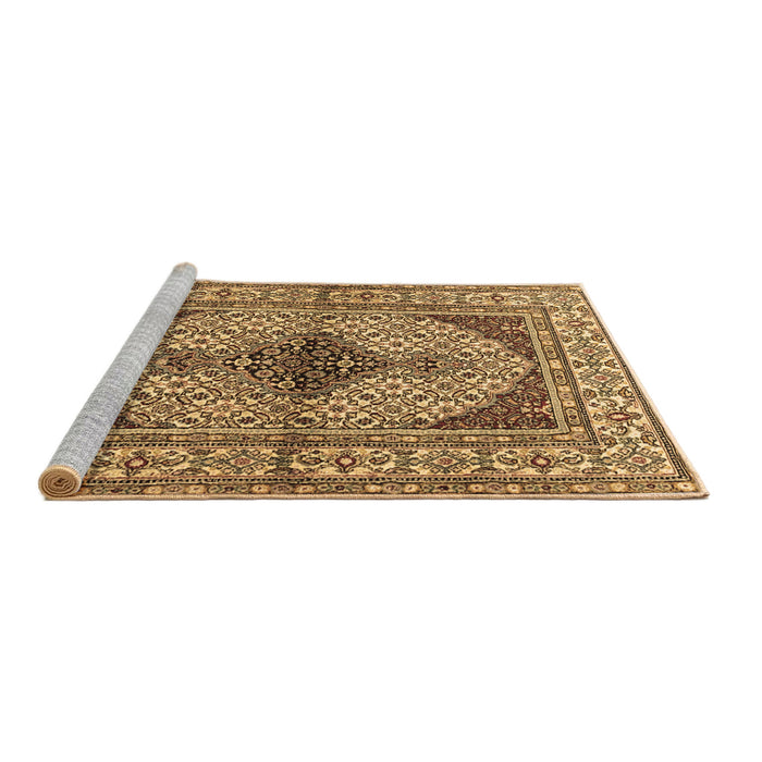 Sideview of Machine Washable Persian Brown Traditional Rug, wshtr1592brn