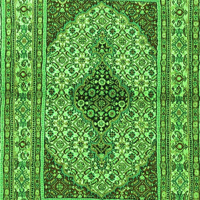 Serging Thickness of Machine Washable Persian Green Traditional Area Rugs, wshtr1592grn