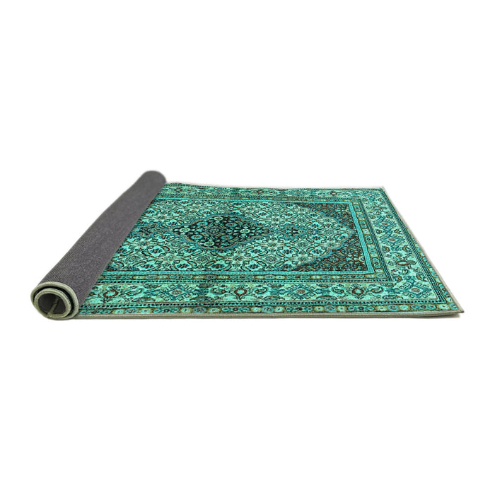 Sideview of Persian Turquoise Traditional Rug, tr1592turq