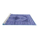 Sideview of Machine Washable Persian Blue Traditional Rug, wshtr1592blu